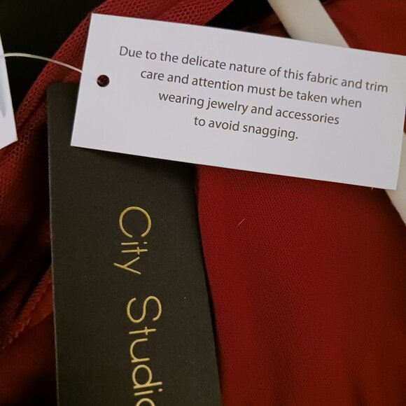 City Studio Juniors Emma Mesh Padded Bust Evening Dress in Merlot Red,‎ Size 3 - Picture 13 of 13